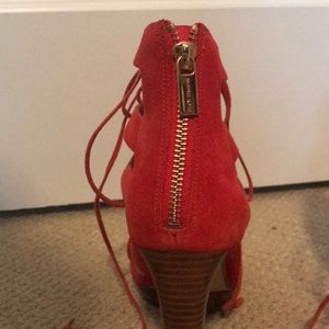 MICHAEL Michael Kors Shoes - Michael Kors Dark Coral Lace Up Suede Platforms MICHAEL Michael Kors Shoes - Michael Kors Dark Coral Lace Up Suede Platforms